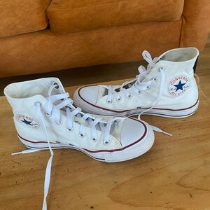 Converse White and Red High-Tops